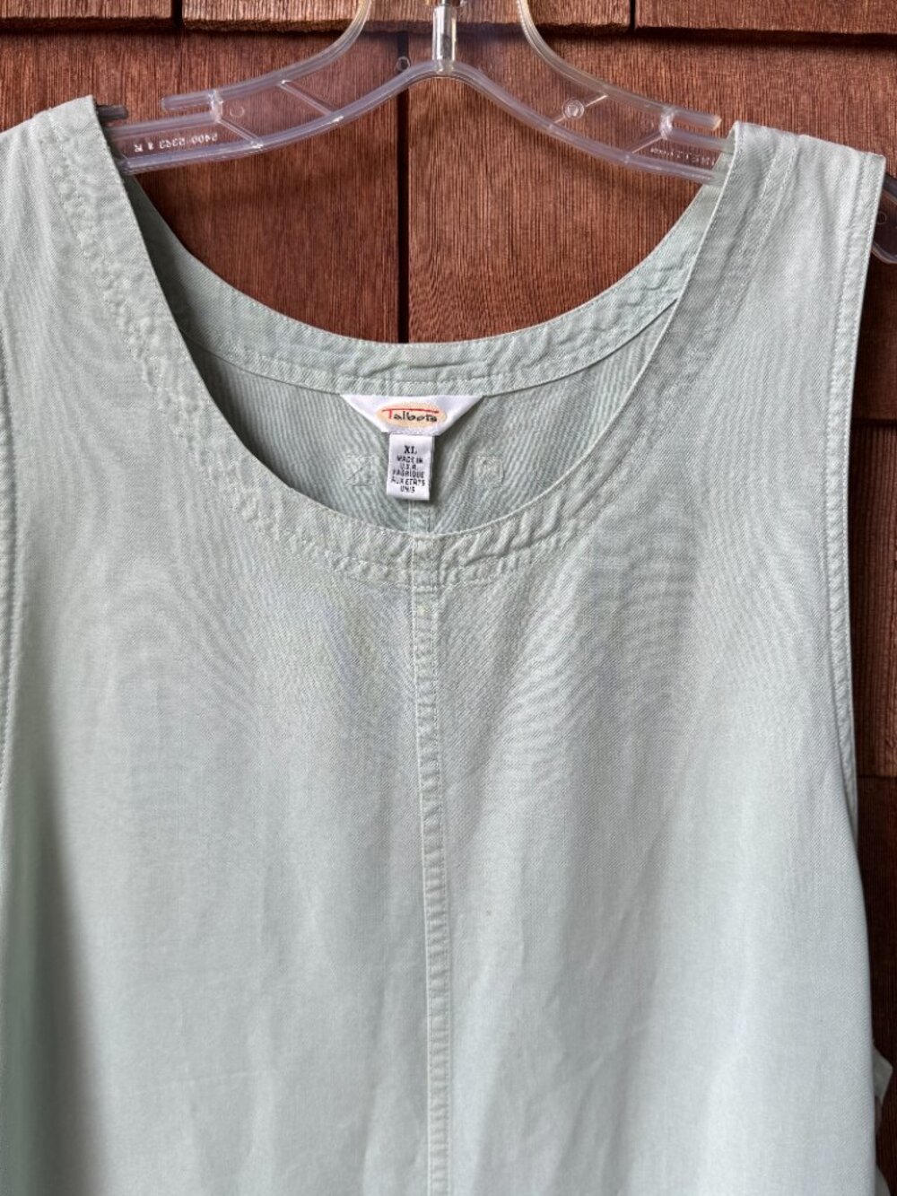 Talbots Mint Green Vintage 90's Overalls Jumper Pocket Dress in Women's X-Large - Picture 2 of 7